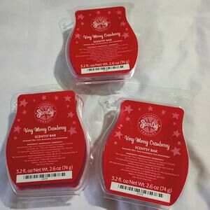 Scentsy Bar Very Merry Cranberry 3.2 oz Authentic(Set of 3) scented wax
